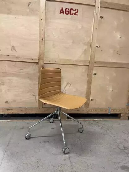 Arper Catifa 46 Studio / Office Chair Tan Leather