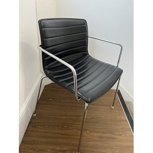 Arper Catifa Leather Chairs Black