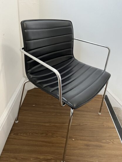 Arper Catifa Leather Chairs Black