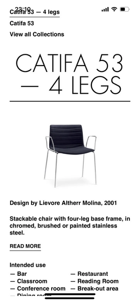Arper Catifa Leather Chairs Black