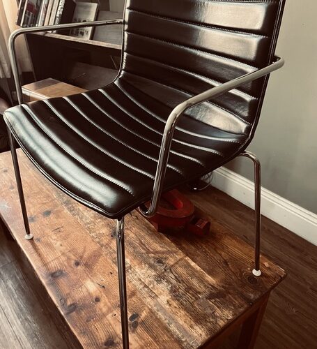 Arper Catifa Leather Chairs Black