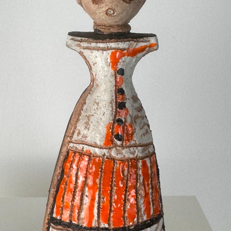 Beautiful Pair of Handcrafted Lady Figurines by Aldo Londi for Bitossi, 1970s