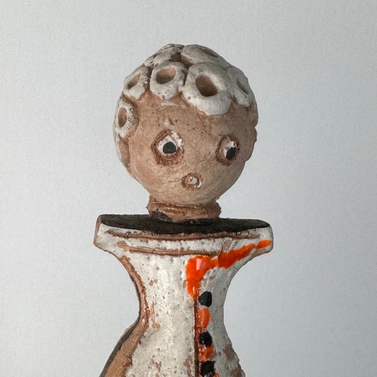 Beautiful Pair of Handcrafted Lady Figurines by Aldo Londi for Bitossi, 1970s
