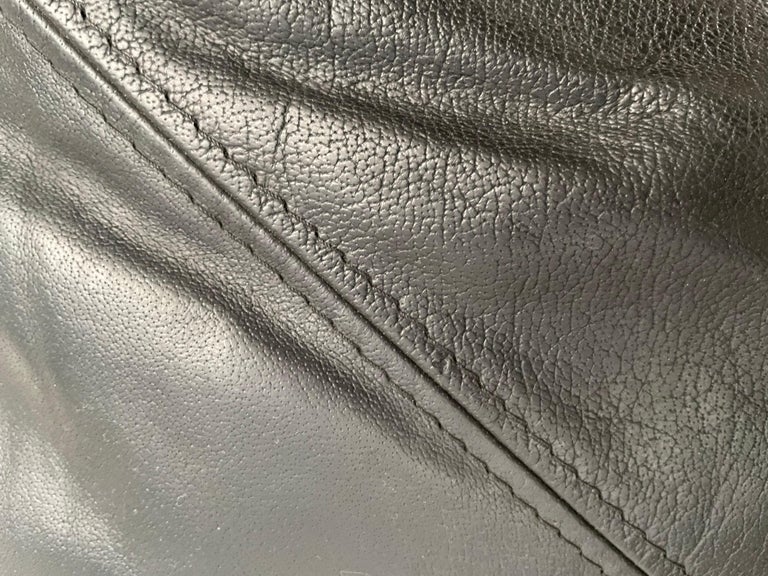 Black Leather ‘Skye’ Chaise Longue by Tord Björklund, Ikea Sweden, 1970s