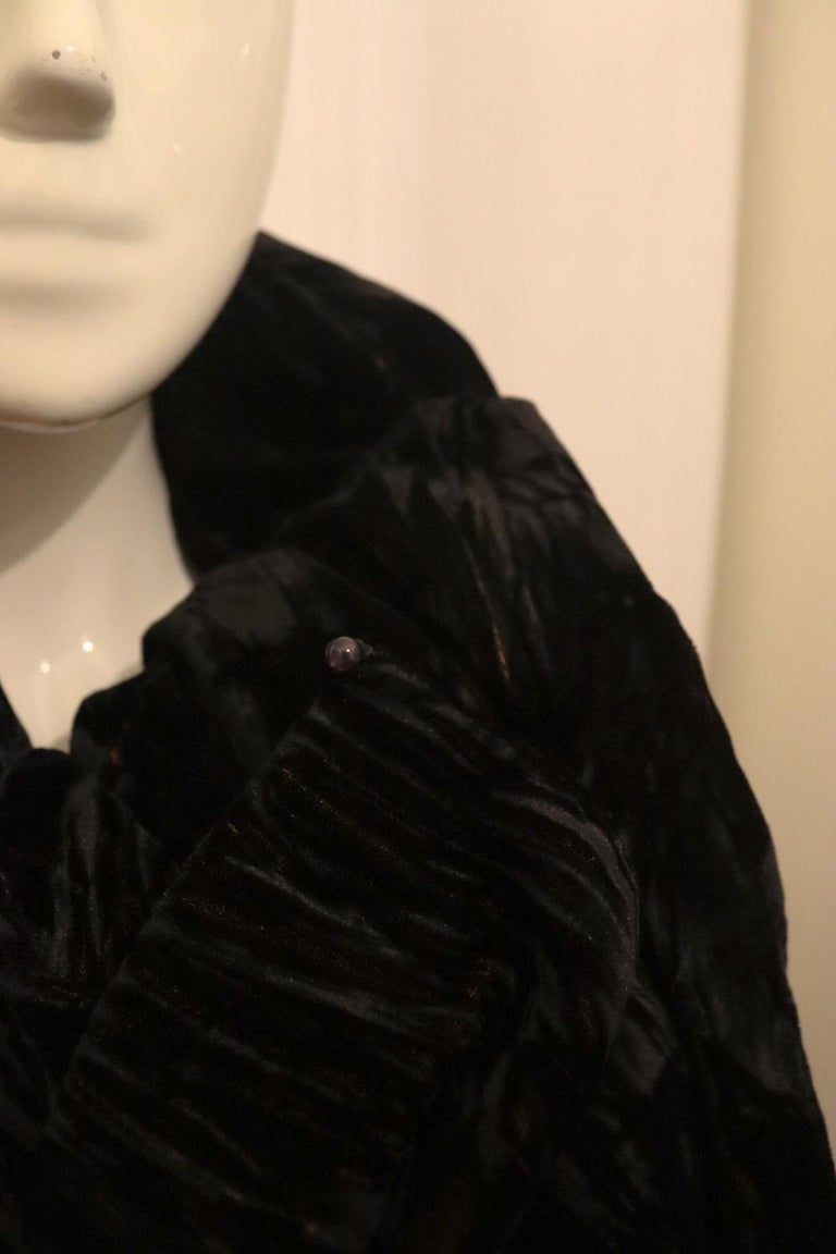 Black Silk Velvet Shawl