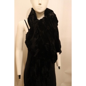 Black Silk Velvet Shawl