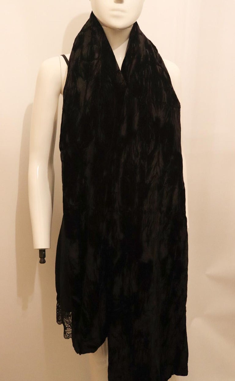 Black Silk Velvet Shawl
