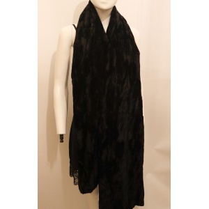 Black Silk Velvet Shawl