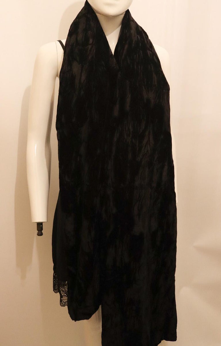 Black Silk Velvet Shawl