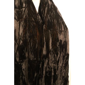 Black Silk Velvet Shawl