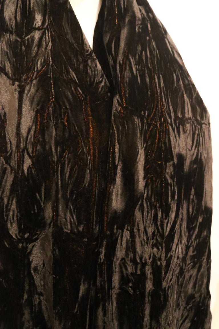 Black Silk Velvet Shawl
