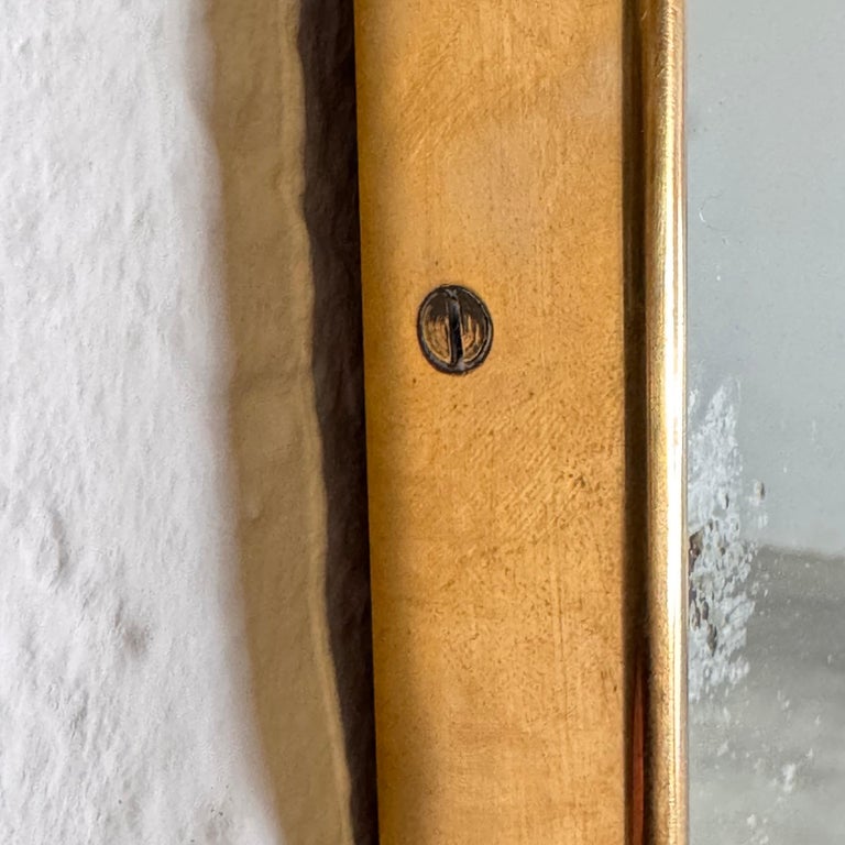 Brass Shield Mirror with Randaccio Design Attributed to Gio Ponti, 1950s