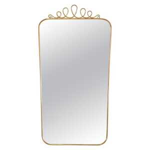 Brass Shield Mirror with Randaccio Design Attributed to Gio Ponti, 1950s