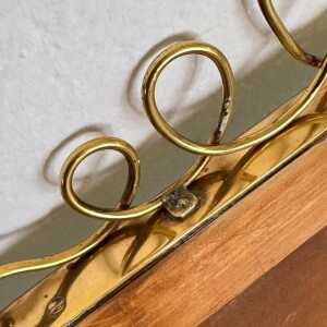 Brass Shield Mirror with Randaccio Design Attributed to Gio Ponti, 1950s