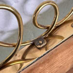 Brass Shield Mirror with Randaccio Design Attributed to Gio Ponti, 1950s