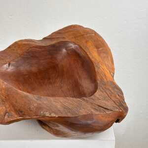 Briar Wood Live Edge Carved Bowl/Centerpiece, Italy, Unique Piece, 1960s
