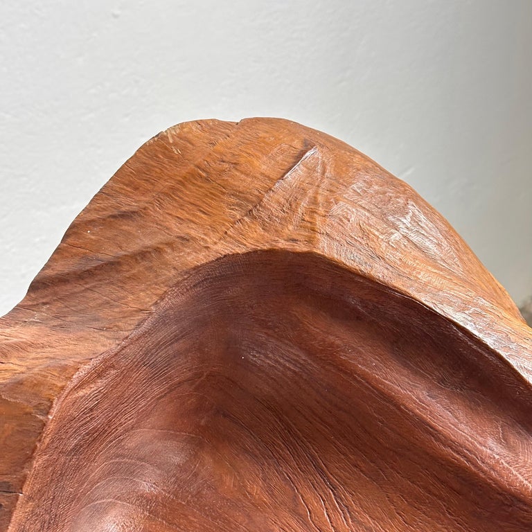 Briar Wood Live Edge Carved Bowl/Centerpiece, Italy, Unique Piece, 1960s