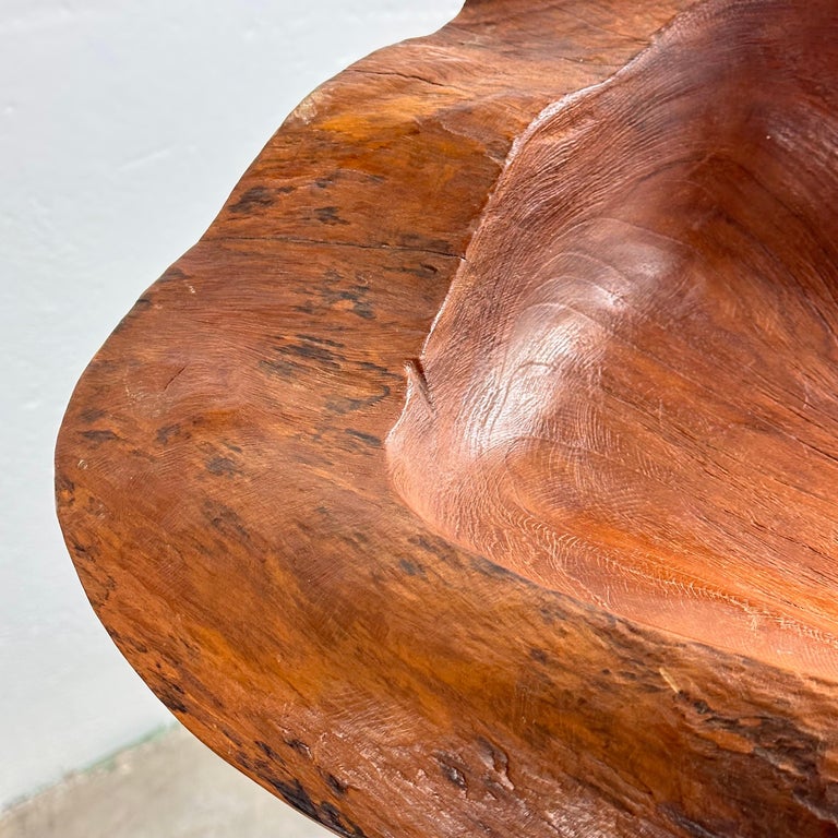 Briar Wood Live Edge Carved Bowl/Centerpiece, Italy, Unique Piece, 1960s