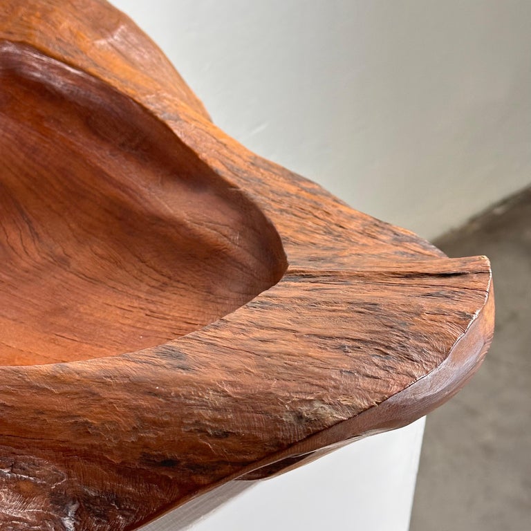 Briar Wood Live Edge Carved Bowl/Centerpiece, Italy, Unique Piece, 1960s
