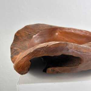 Briar Wood Live Edge Carved Bowl/Centerpiece, Italy, Unique Piece, 1960s