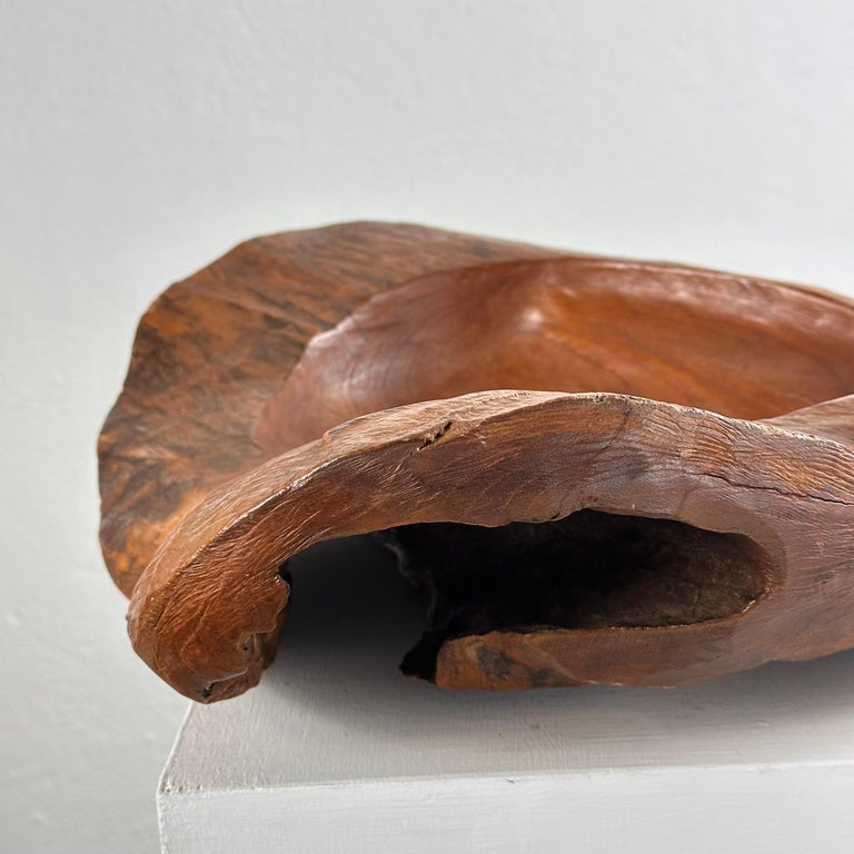 Briar Wood Live Edge Carved Bowl/Centerpiece, Italy, Unique Piece, 1960s
