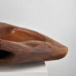 Briar Wood Live Edge Carved Bowl/Centerpiece, Italy, Unique Piece, 1960s