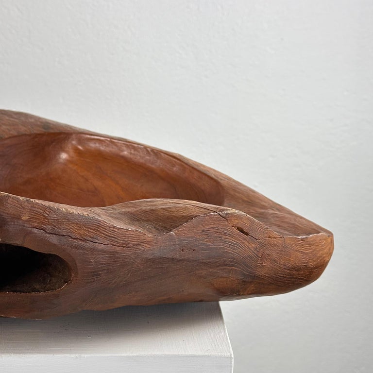 Briar Wood Live Edge Carved Bowl/Centerpiece, Italy, Unique Piece, 1960s