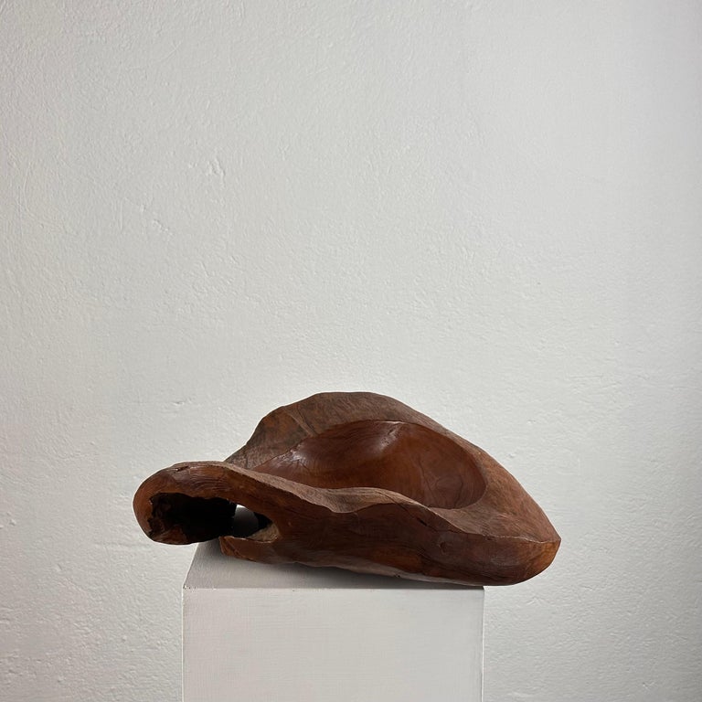 Briar Wood Live Edge Carved Bowl/Centerpiece, Italy, Unique Piece, 1960s