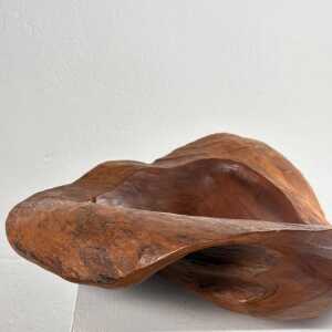 Briar Wood Live Edge Carved Bowl/Centerpiece, Italy, Unique Piece, 1960s