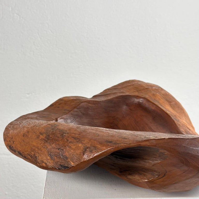 Briar Wood Live Edge Carved Bowl/Centerpiece, Italy, Unique Piece, 1960s