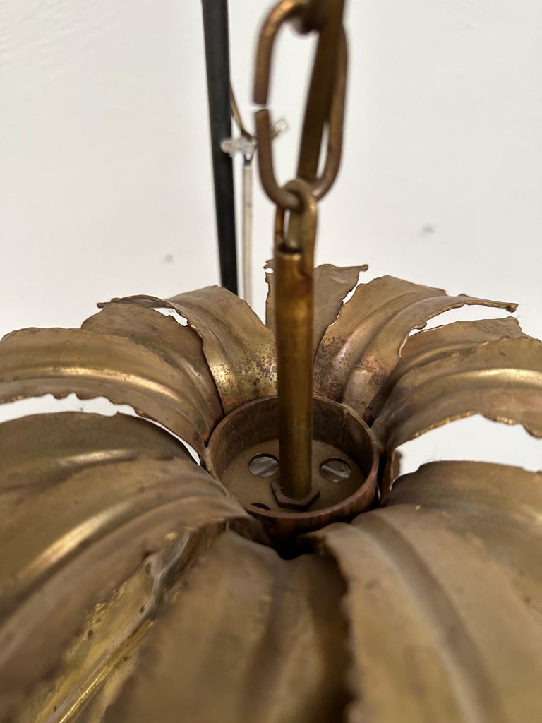 Brutalist Brass Hanging Lamp by Sven Aage Jensen for Holm Sørensen, 1960s