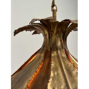 Brutalist Brass Hanging Lamp by Sven Aage Jensen for Holm Sørensen, 1960s