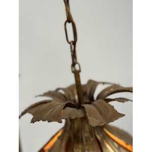 Brutalist Brass Hanging Lamp by Sven Aage Jensen for Holm Sørensen, 1960s