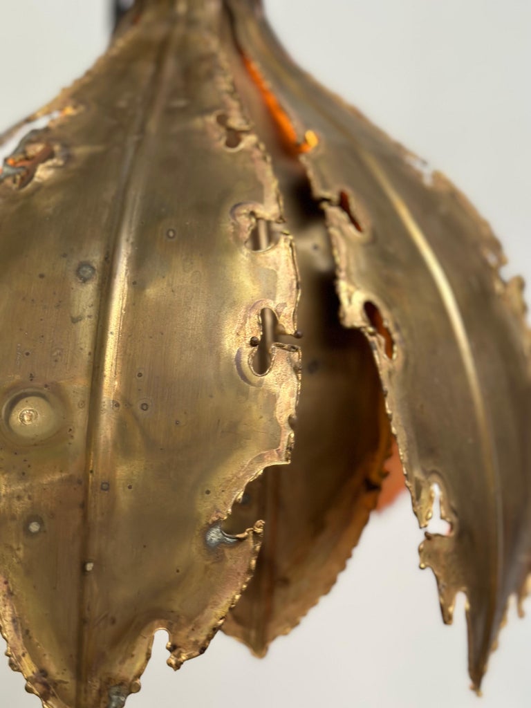 Brutalist Brass Hanging Lamp by Sven Aage Jensen for Holm Sørensen, 1960s