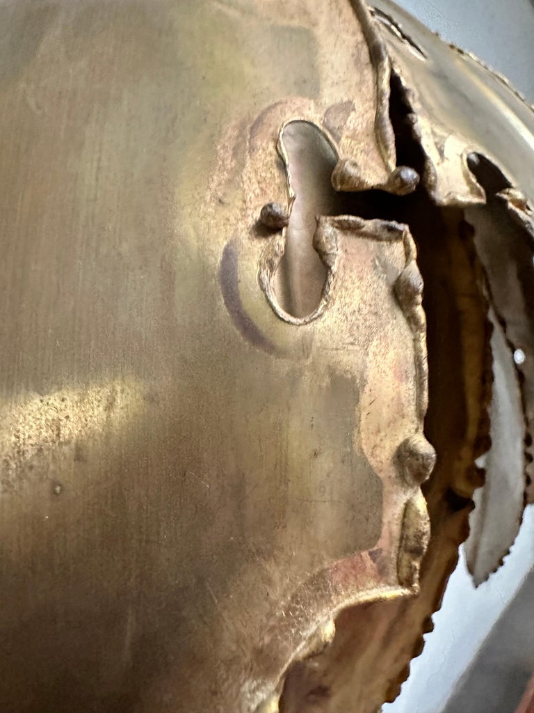 Brutalist Brass Hanging Lamp by Sven Aage Jensen for Holm Sørensen, 1960s