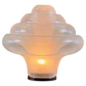 Carlo Nason for Mazzega, 'Lotus' Table Lamp, Pulegoso Glass, 1960s Design