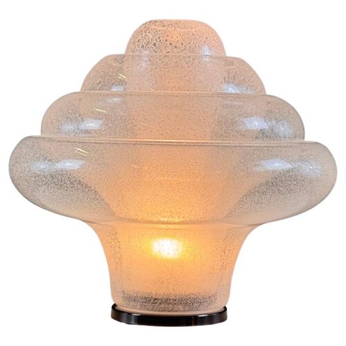 Carlo Nason for Mazzega, 'Lotus' Table Lamp, Pulegoso Glass, 1960s Design