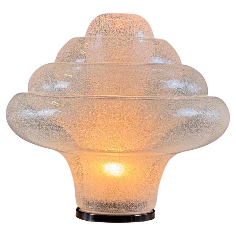 Carlo Nason for Mazzega, 'Lotus' Table Lamp, Pulegoso Glass, 1960s Design