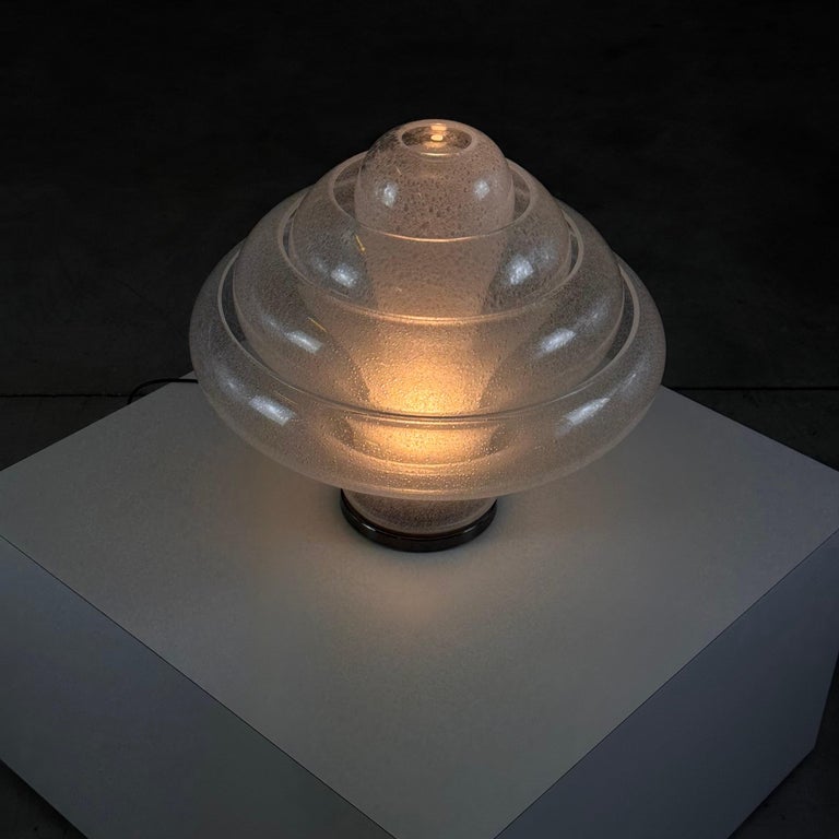 Carlo Nason for Mazzega, 'Lotus' Table Lamp, Pulegoso Glass, 1960s Design