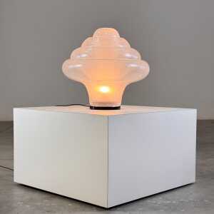 Carlo Nason for Mazzega, 'Lotus' Table Lamp, Pulegoso Glass, 1960s Design