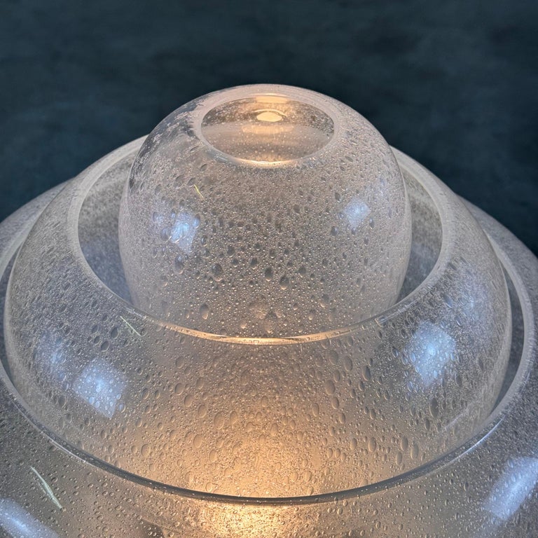 Carlo Nason for Mazzega, 'Lotus' Table Lamp, Pulegoso Glass, 1960s Design