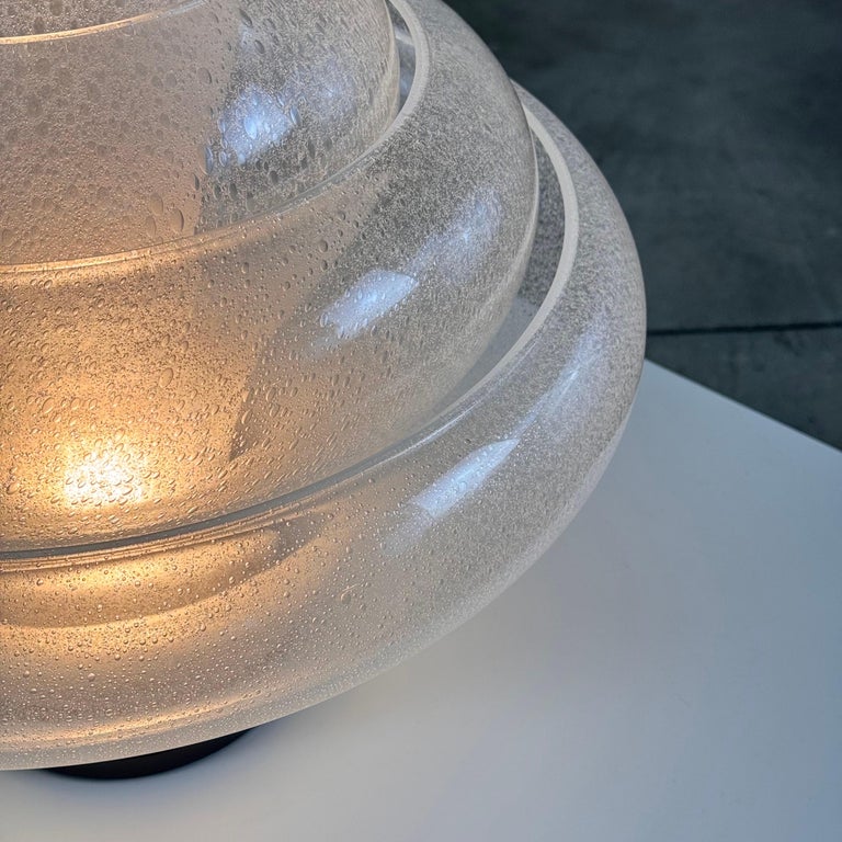 Carlo Nason for Mazzega, 'Lotus' Table Lamp, Pulegoso Glass, 1960s Design