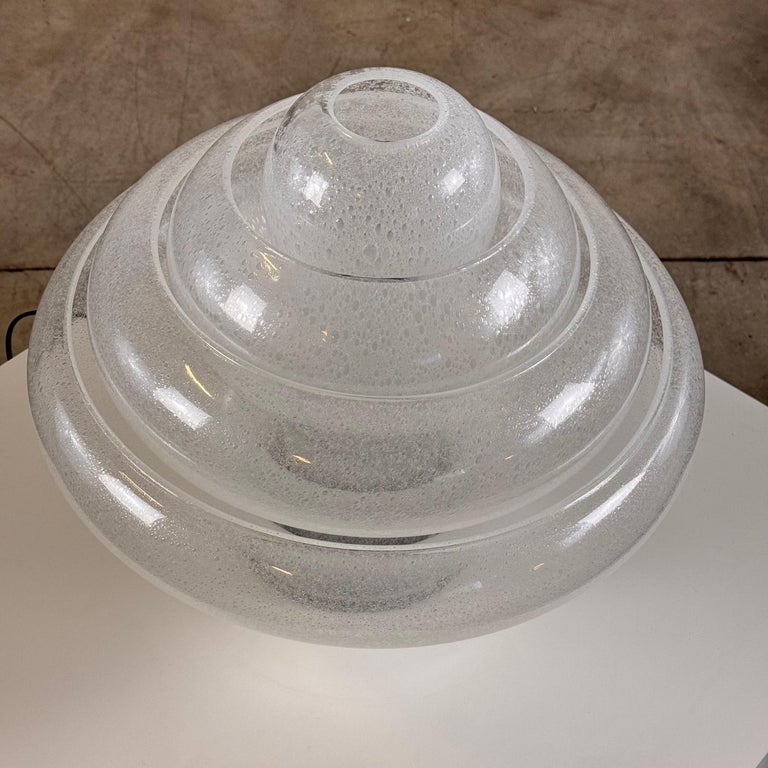 Carlo Nason for Mazzega, 'Lotus' Table Lamp, Pulegoso Glass, 1960s Design
