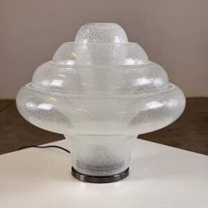 Carlo Nason for Mazzega, 'Lotus' Table Lamp, Pulegoso Glass, 1960s Design