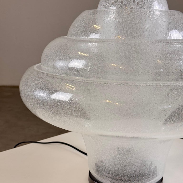 Carlo Nason for Mazzega, 'Lotus' Table Lamp, Pulegoso Glass, 1960s Design