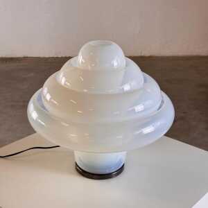 Carlo Nason LT305 'Lotus' Table Lamp for Mazzega, Opalescent Glass, 1960s Design