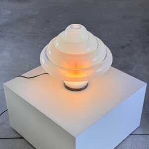 Carlo Nason LT305 'Lotus' Table Lamp for Mazzega, Opalescent Glass, 1960s Design