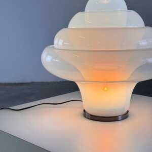 Carlo Nason LT305 'Lotus' Table Lamp for Mazzega, Opalescent Glass, 1960s Design