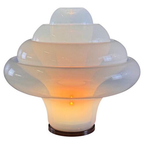 Carlo Nason LT305 'Lotus' Table Lamp for Mazzega, Opalescent Glass, 1960s Design
