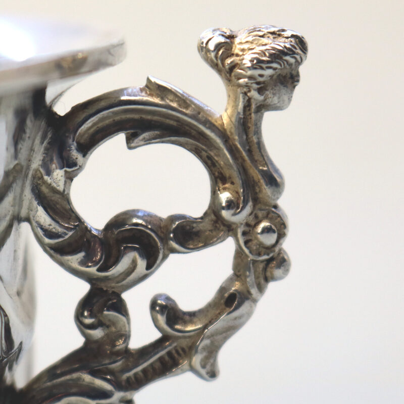 A very fine antique English solid silver classical caryatid mask Bowl 135g C.1913